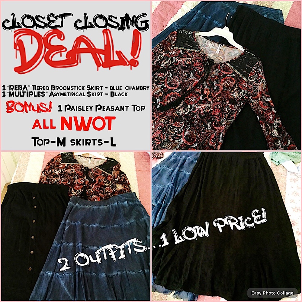 CLOSET CLOSING DEAL‼️ 2 skirt BUNDLE w/BONUS TOP‼️